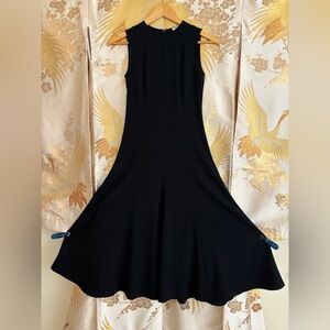 Babaton Black Sleeveless fit-and-flare circle-skirt Maxi Dress